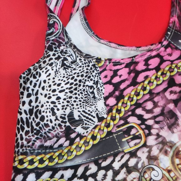 Seduction colourful animal print dress women's size M - Picture 4 of 6